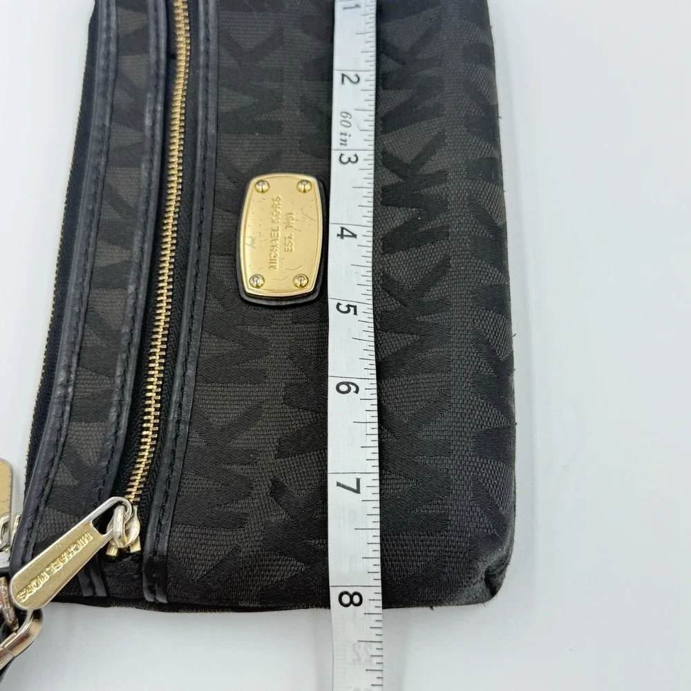 Michael Kors Jet Set Large Wristlet - Black Signature MK‎ Monogram Jacquard